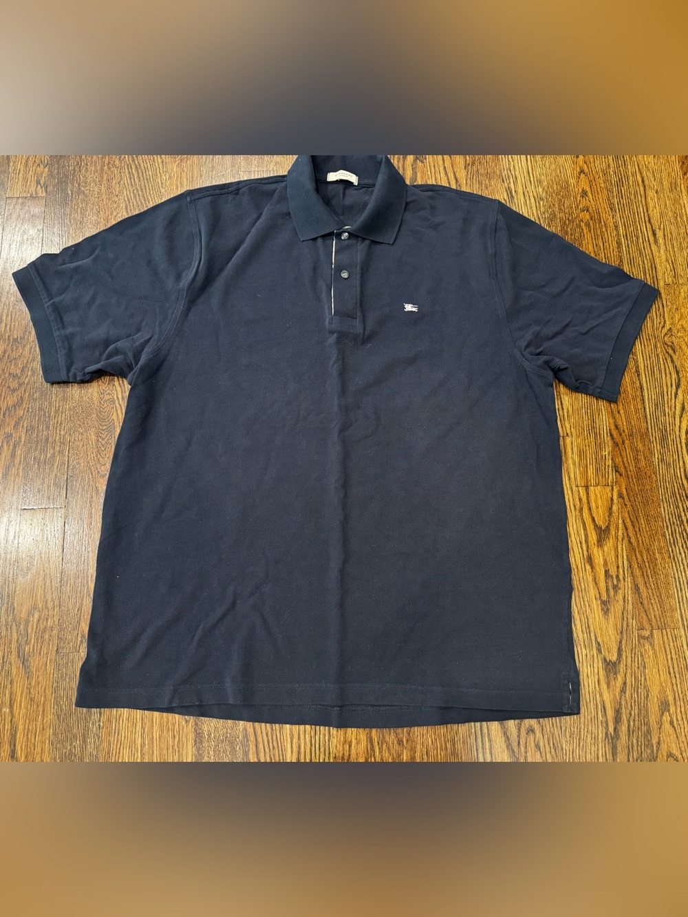 Burberry London Polo Shirt Mens Black Classic Fit Cotton Short Sleeve XL